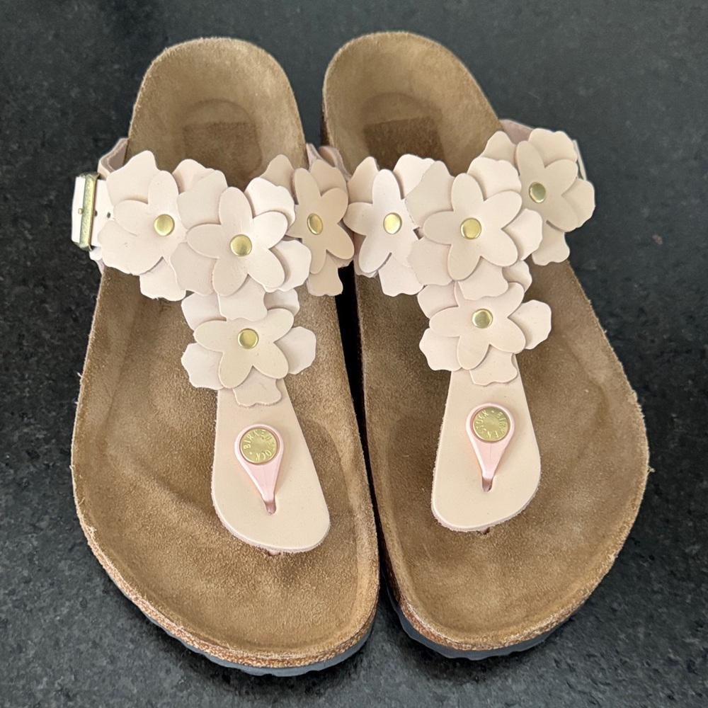 Birkenstock Women's Gizeh Sandals - Pink Floral NEW - Picture 2 of 6